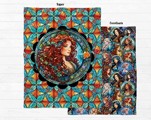 Stained Glass DunBroch Princess Blanket Panel